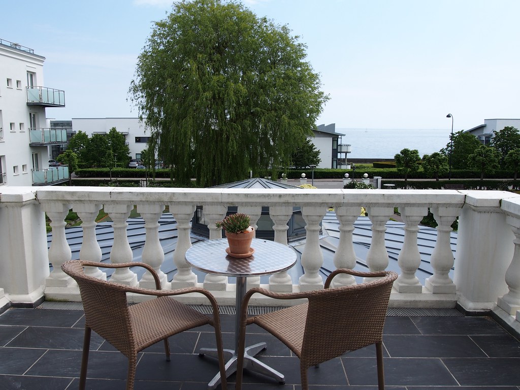 Odrodzone wrzosy z nowymi pąkami na balkonie wczesną wiosną